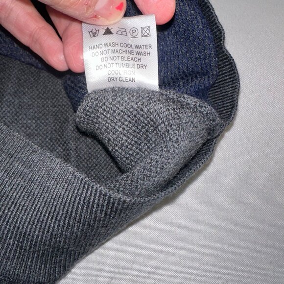 Turtleson - 100% Extra Fine Merino Wool Cardigan Sweater Blue Button Up Medium - Picture 13 of 14